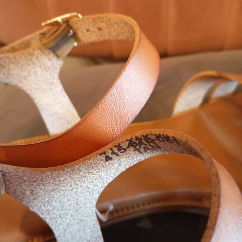 Carolina Santos summer sandals used, genuine leather, size 39, brown
