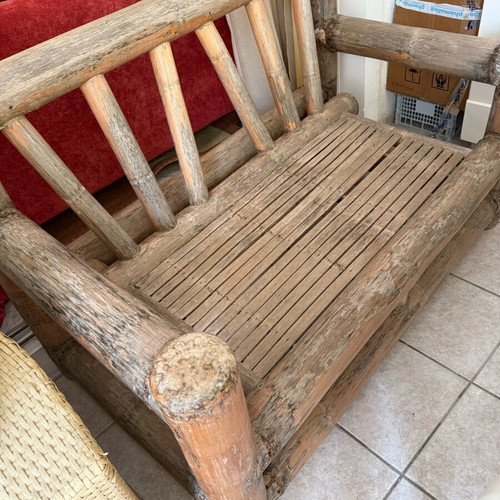 Rustic Wooden Outdoor Sofa used