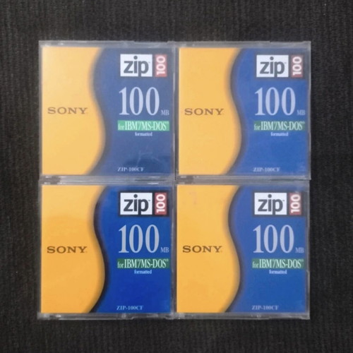 Sony Zip Disk 100MB cartridge set of 4 like new