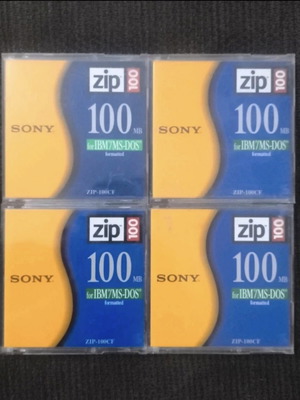 Sony Zip Disk 100MB cartridge set of 4 like new