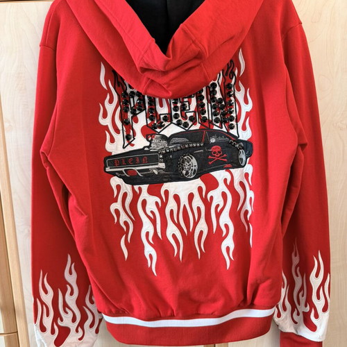 Philipp Plein Hoodie like new, size L, black and red