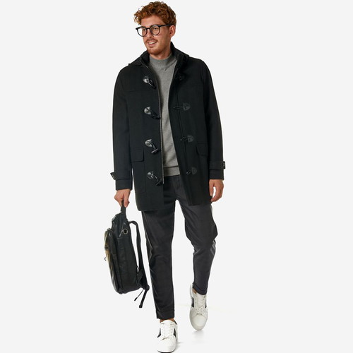 Sogo Montgomery Coat Black New Men's