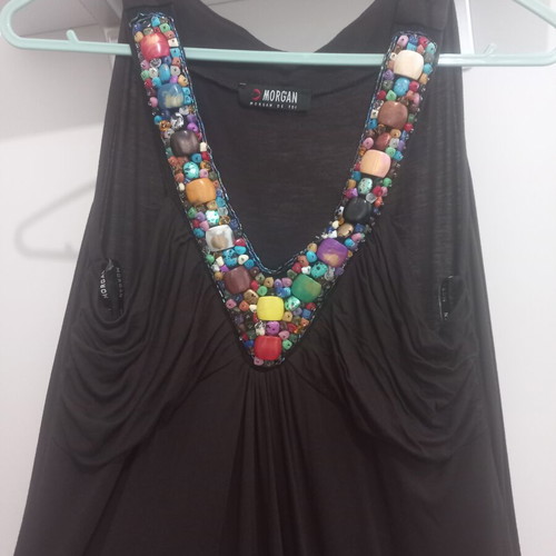 Morgan dress new with embroidered beaded neckline, size M