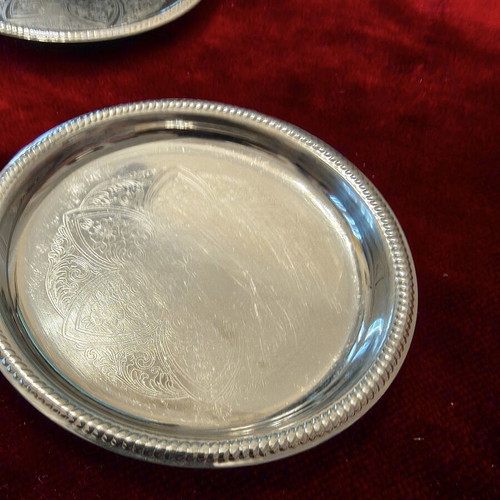 PAL PALAMIDIS vintage stainless steel coaster set, 8 pieces