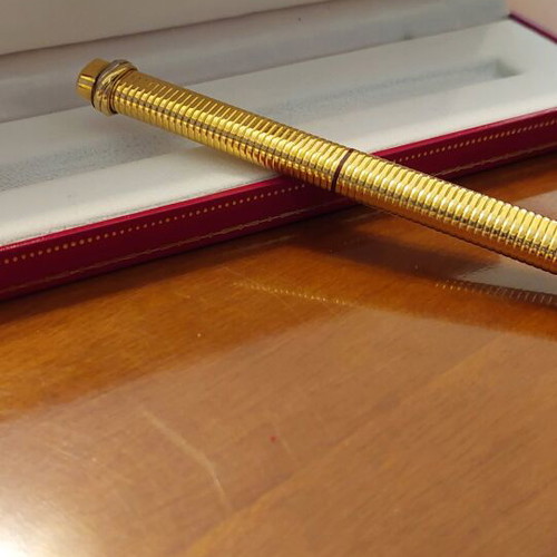 Must de Cartier gold plated ballpoint pen used with original box