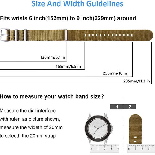 Nato Strap Style Premium Khaki 21mm - 22mm like new