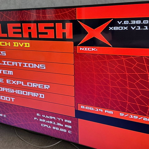 Xbox Original Crystal Edition 80GB softmod used console with 4 controllers