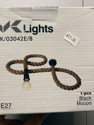 VK Lighting Pendant Light Brown with Rope for E27 Socket new