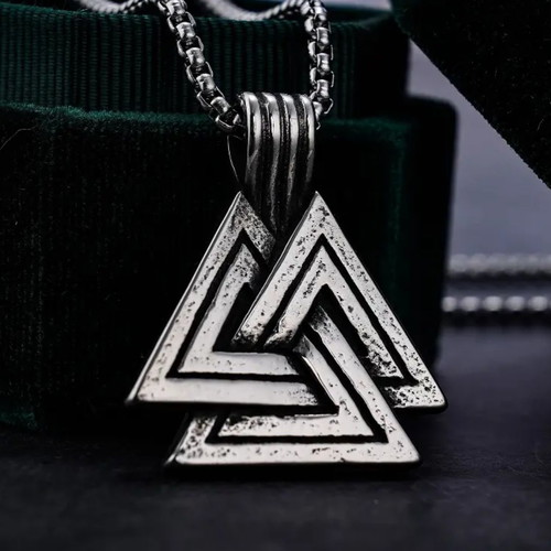 Viking Triangle Pendant Retro Necklace