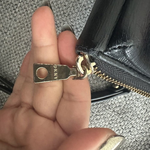 DKNY leather wallet-bag with strap