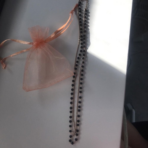 Rosary with cross steel in rose gold and black new