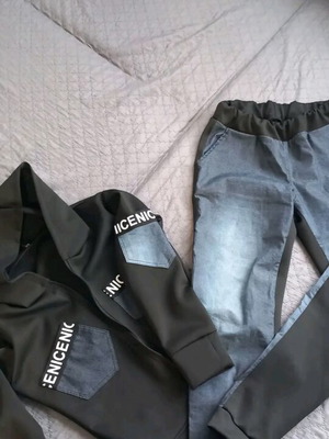 Women's set with denim accent like new, black