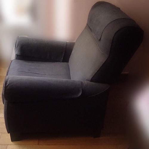 IKEA MUREN armchair used, wide with side pocket for remote
