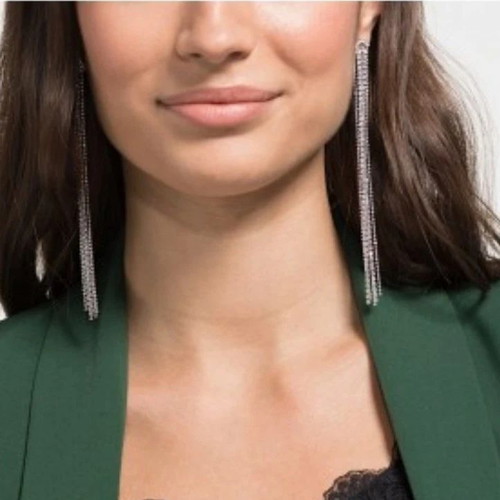 Swarovski Tassel Fit silver long earrings