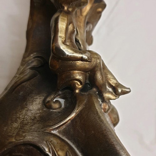Bronze Vintage Baroque Clock New, Made in West Germany
