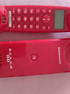 Sagemcom cordless phone used, red