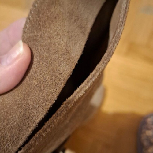 Boots like new, suede leather, size 39, gray and beige