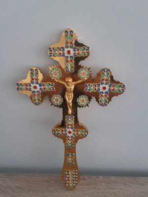 Metal blessing cross new 30x20 cm