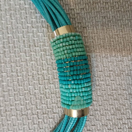 Handmade turquoise necklace like new with metal details