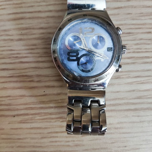 Swatch Irony wristwatch used, blue and silver