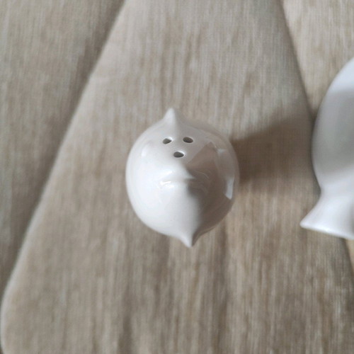 Embossed fish-shaped salt and pepper shaker new
