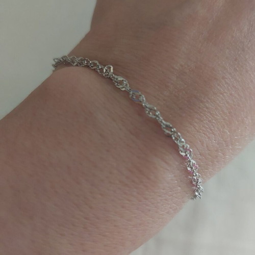 Bracelet from stainless steel like new, silver color, length 17+5 cm