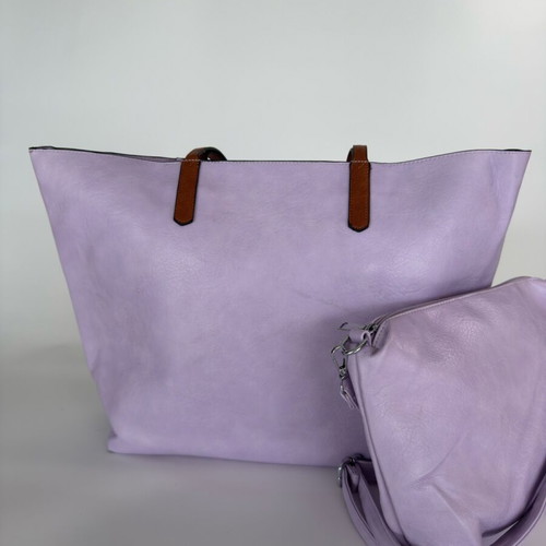 Women’s double lilac shoulder bag new, leatherette