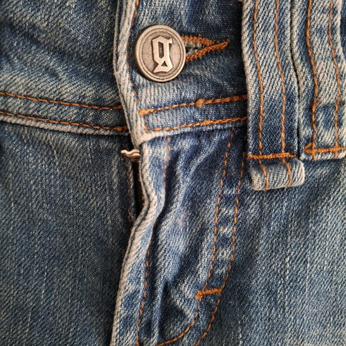 Vintage Y2K John Galliano Low Rise Newspaper Jeans like new, blue