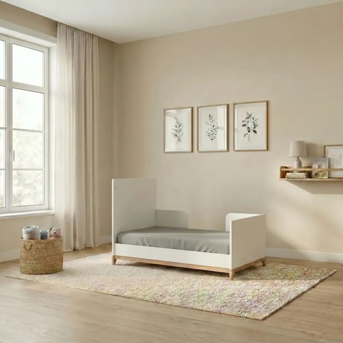 Casababy Zoom convertible baby cot and bed 70×140 with Greco Strom Thalis mattress and waterproof cover like new