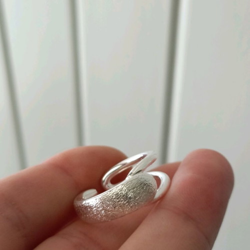 Adjustable women's ring with matte satin finish 925 silver new