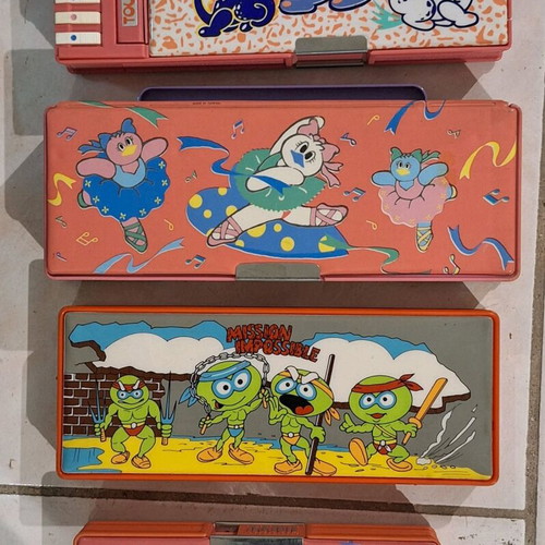 Vintage pencil cases used, pack of 4 pieces