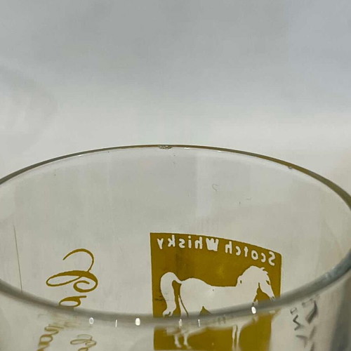 Set of 4 collectible King George IV Black & White and Queen Anne whisky glasses used