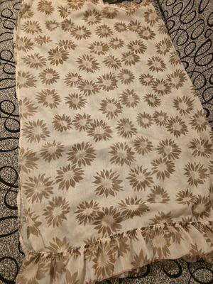 Vintage curtain beige with chrysanthemum pattern, like new