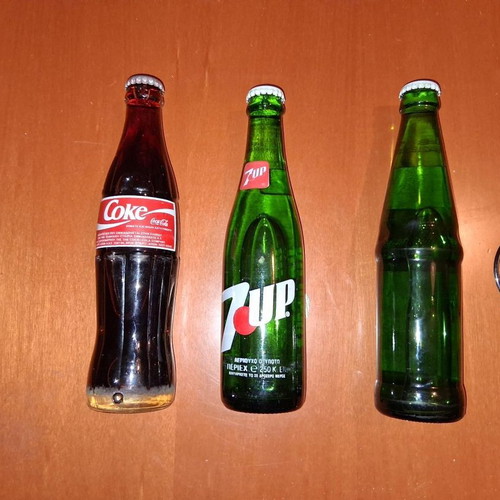 Coca Cola, 7up, Sprite glass bottles 1992-1994, sealed