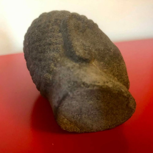 Volcanic stone Buddha bust like new with 2 small statues gift