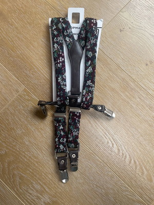Topman Floral Suspenders like new, brown, adjustable