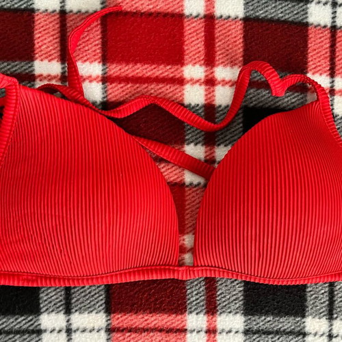 Swimwear top used, red, size S
