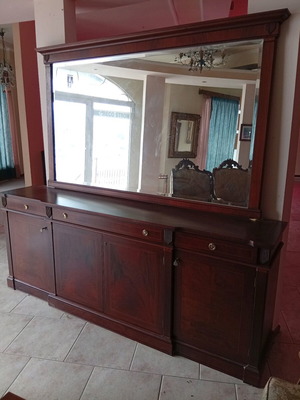 Buffet new with mirror and walnut veneer