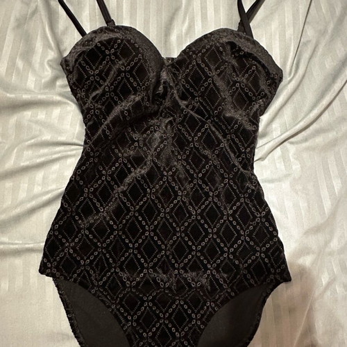 Vassia Kostara velvet bodysuit like new, size S, black