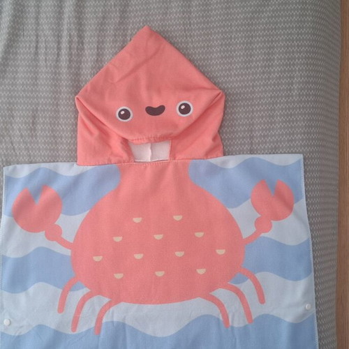 Children's beach towel cape like new, quick-dry fabric 60×60