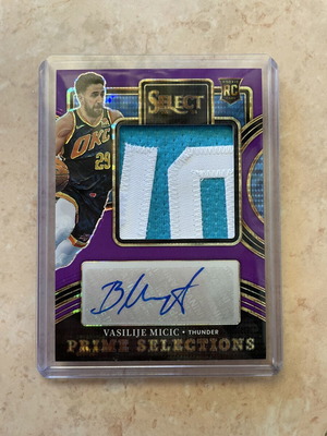 Vasilije Micic 2023-24 Panini Select Prime Selections Rookie Card Purple Pulsar Jersey RC 02/15 new