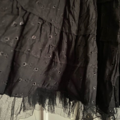 Midi skirt with pleats and tulle like new, black, size S/M