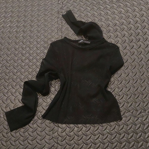 Pull&Bear black mesh crop top new