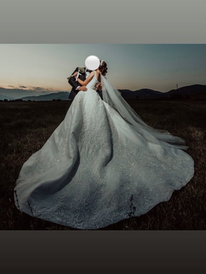 Νυφικό Haute Couture άσπρο σαν καινούργιο, μέγεθος 38