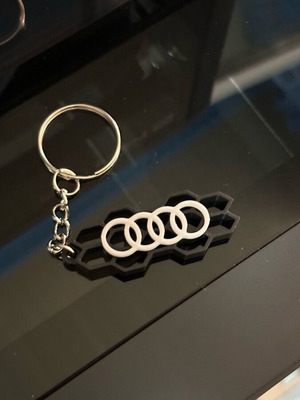 Audi keychain new, black and white