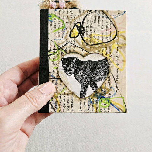 The Leopard Heart handmade notebook like new