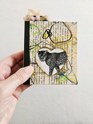 The Leopard Heart handmade notebook like new