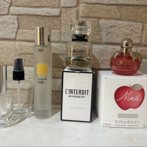 Perfume bottles like new, set of 5 empty
