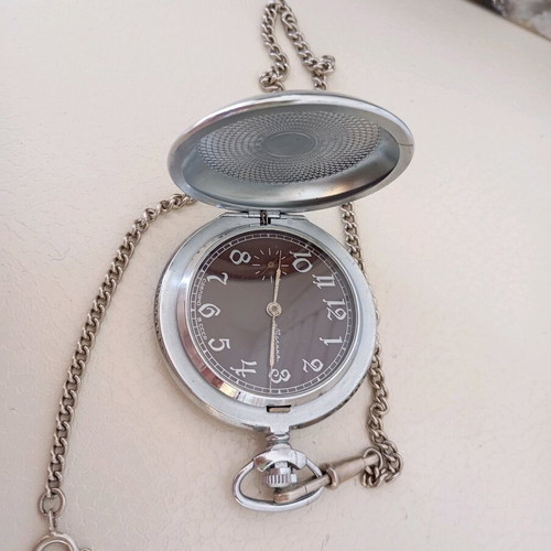 Molnija Soviet Victory Pocket Watch used, mechanical, WWII commemorative