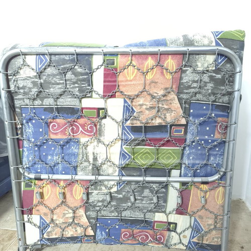 Folding guest bed with mattress, 90x180 cm